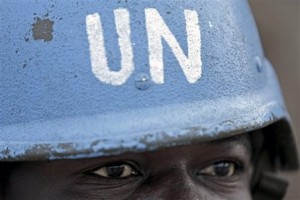 An UN peacekeeper in Darfur