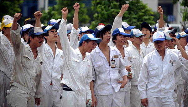 I lavoratori della Foshan Fengfu (fornitore Honda) in sciopero