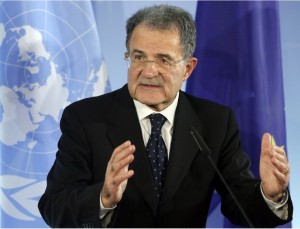 (Michael Sohn/ Associated Press ) - The President of the African Union-UN peacekeeping panel, Romano Prodi, addresses the media during a joint press conference with the German Foreign Minister Guido Westerwelle, unseen, after a meeting on the situation in Mali at the Foreign Office in Berlin, Germany, Tuesday, Oct. 23, 2012.