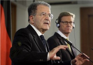 (Michael Sohn/ Associated Press ) - German Foreign Minister Guido Westerwelle, right, and the President of the African Union-UN peacekeeping panel, Romano Prodi, left, address the media during a press conference after a meeting on the situation in Mali at the Foreign Office in Berlin, Germany, Tuesday, Oct. 23, 2012.