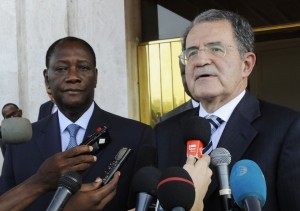 Romano Prodi con il presidente del Mali Dioncounda Traoré